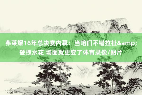 弗莱爆16年总决赛内幕：当咱们不错拉扯&硬拽水花 场面就更变了体育录像/图片