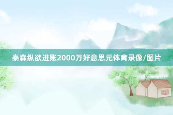 泰森纵欲进账2000万好意思元体育录像/图片