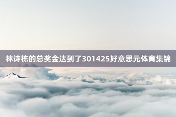 林诗栋的总奖金达到了301425好意思元体育集锦