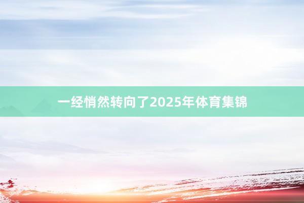 一经悄然转向了2025年体育集锦