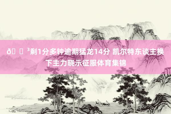 🏳剩1分多钟逾期猛龙14分 凯尔特东谈主换下主力晓示征服体育集锦