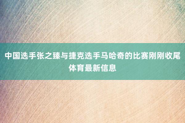 中国选手张之臻与捷克选手马哈奇的比赛刚刚收尾体育最新信息